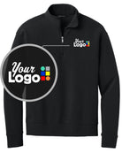 MERCER-METTLE Linear Texture 1/4 Zip Custom Pullover, color: Deep Black