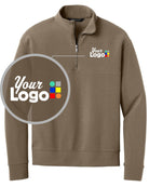 MERCER-METTLE Linear Texture 1/4 Zip Custom Pullover, color: Warm Taupe