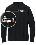 MERCER-METTLE Linear Texture 1/4 Zip Custom Pullover, color: Deep Black