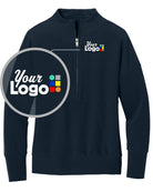 MERCER-METTLE Linear Texture 1/4 Zip Custom Pullover, color: Night Navy