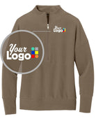 MERCER-METTLE Linear Texture 1/4 Zip Custom Pullover, color: Warm Taupe