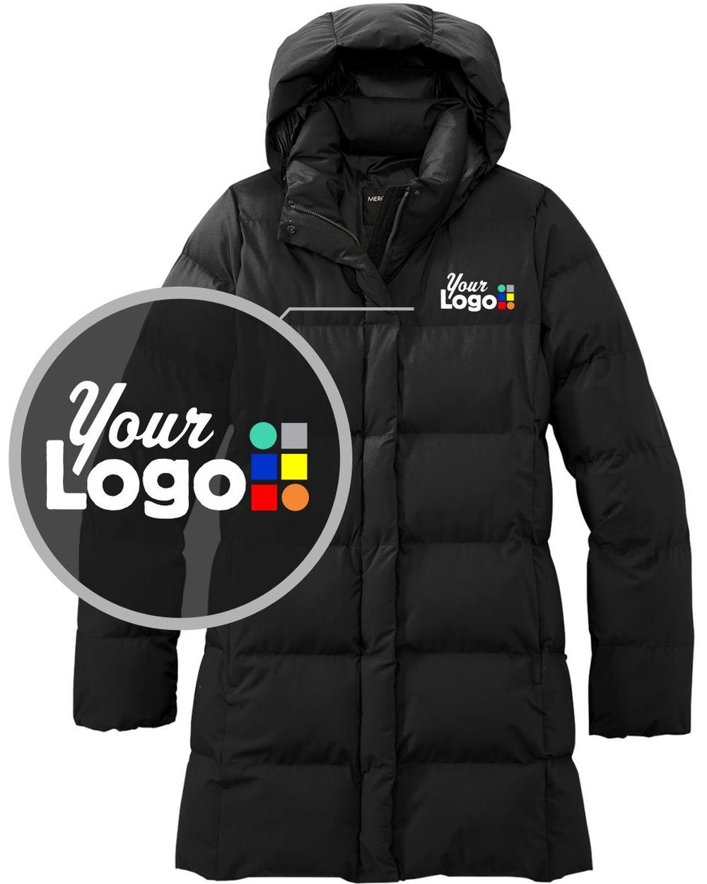 Women's Puffy Parka Custom Jacket, color: Deep Black