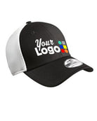 New Era Stretch MeshBack Custom Cap, color: Black/White