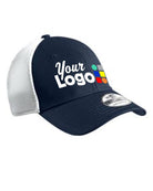New Era Stretch MeshBack Custom Cap, color: Deep Navy/White