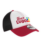 New Era Stretch ContrastStitch Custom Cap, color: White/Scarlet/Black