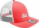 New Era Snapback Low Profile Trucker Custom Cap, color: Coral/White