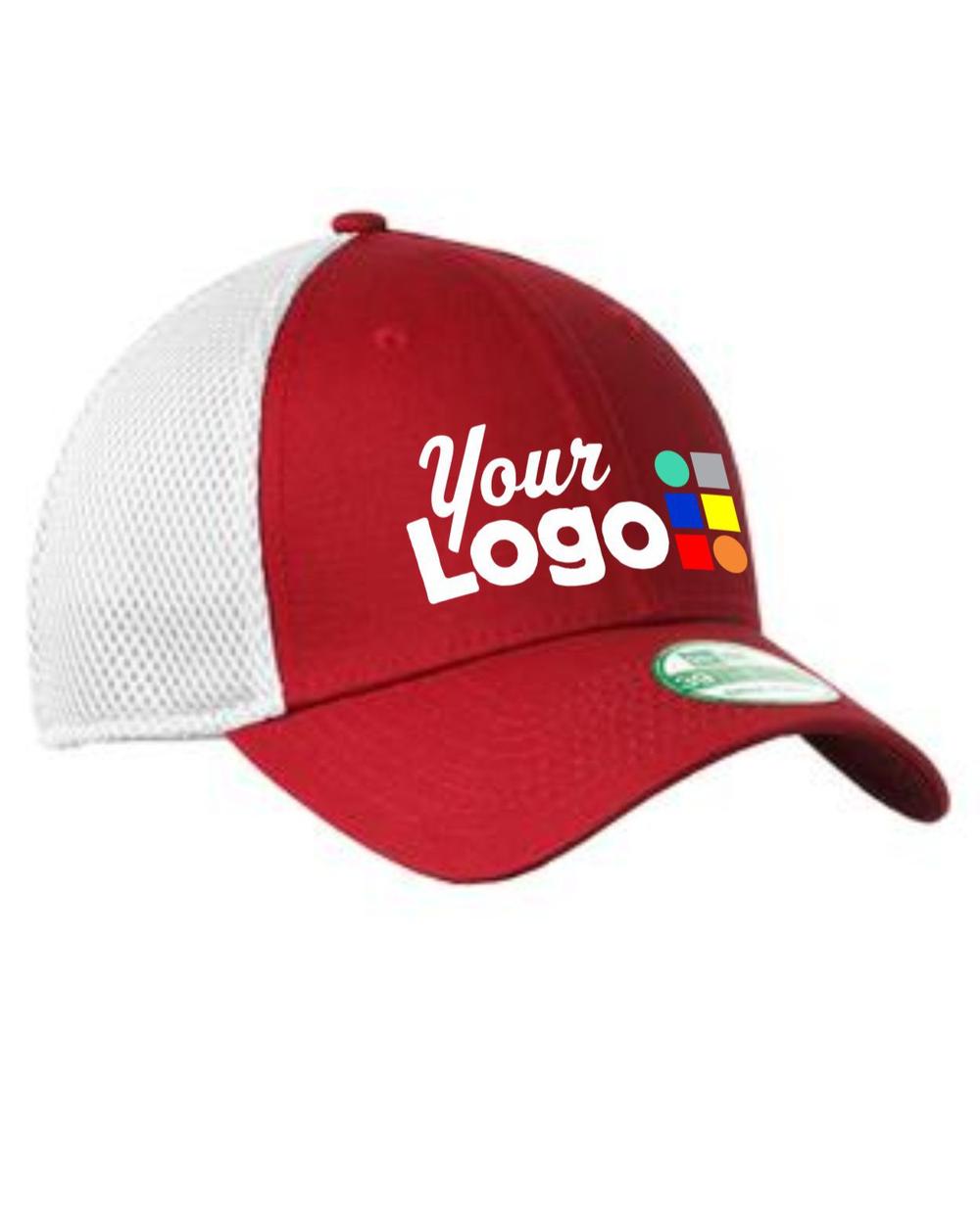 New Era Youth Stretch MeshBack Custom Cap, color: Scarlet Red/White