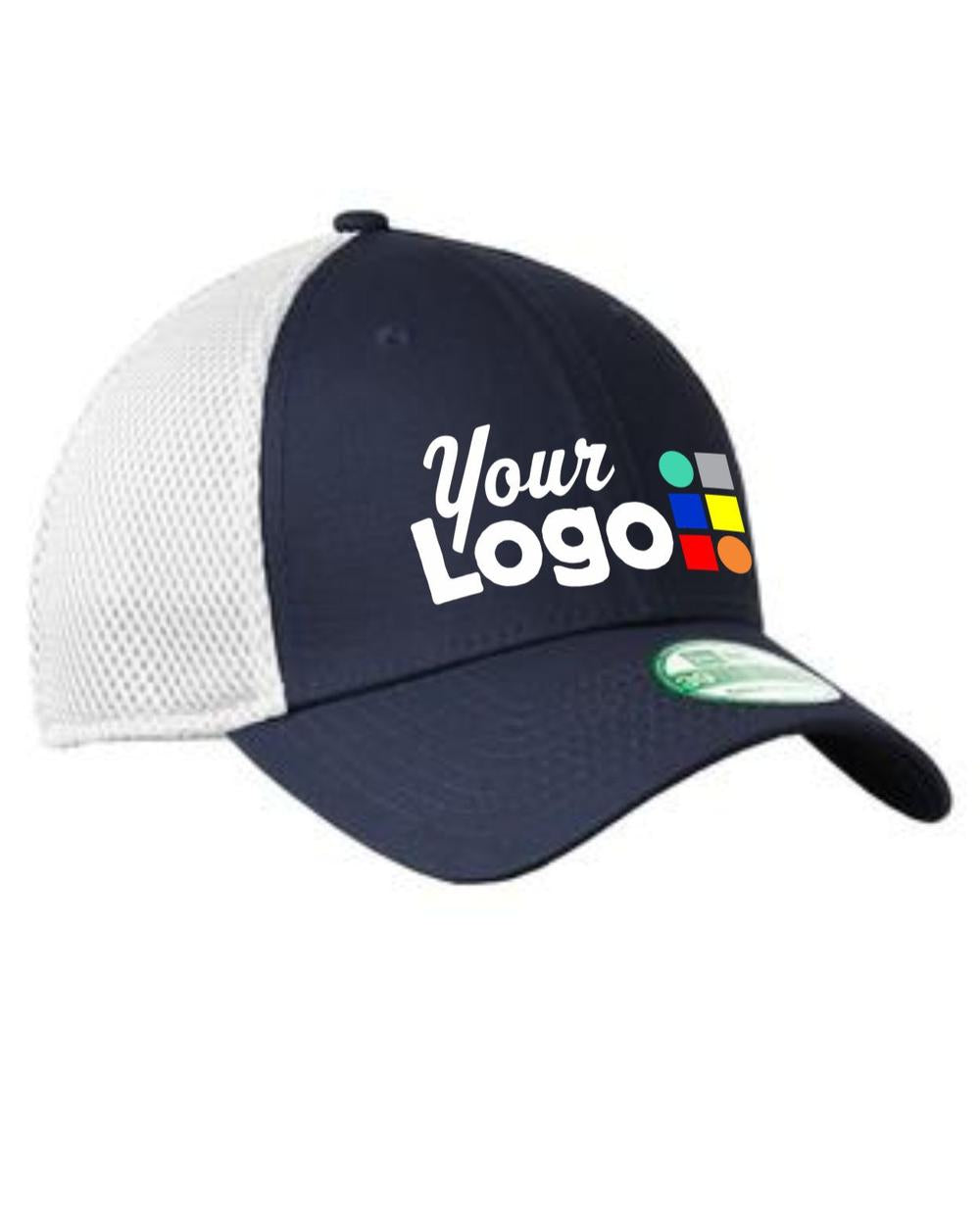 New Era Youth Stretch MeshBack Custom Cap, color: Deep Navy/White