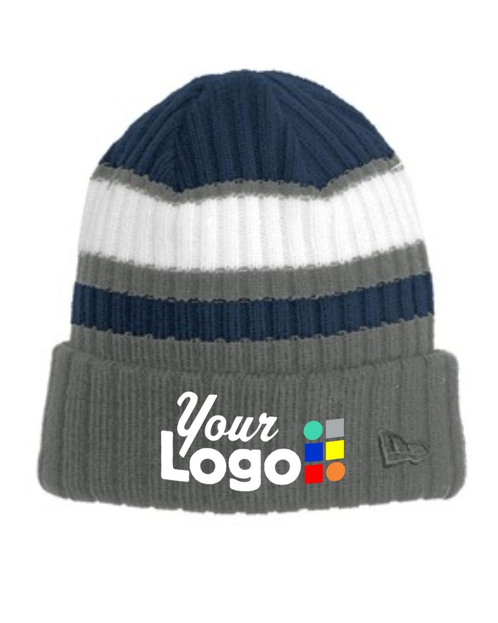 New Era Ribbed Tailgate Custom Beanie, color: Navy/Graphite