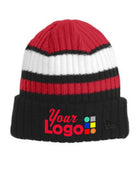 New Era Ribbed Tailgate Custom Beanie, color: Red/Black
