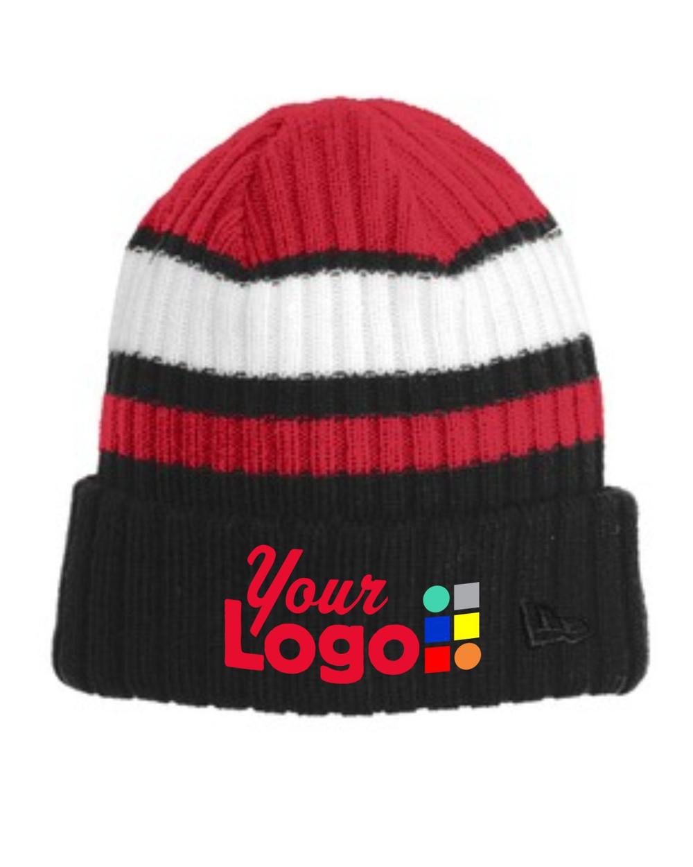 New Era Ribbed Tailgate Custom Beanie, color: Red/Black