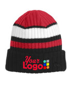New Era Ribbed Tailgate Custom Beanie, color: Red/Black