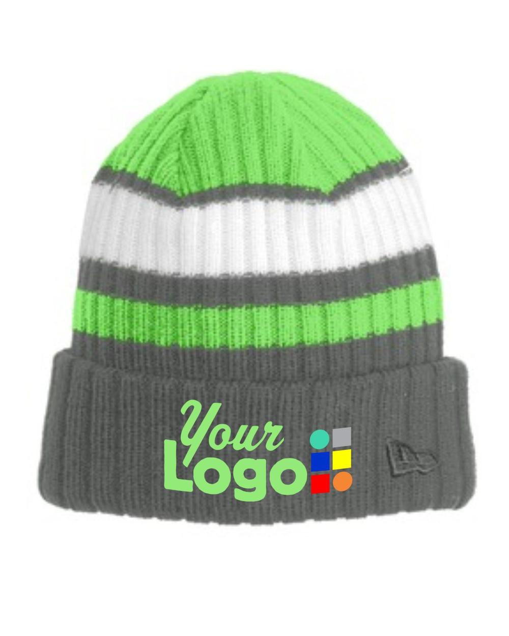 New Era Ribbed Tailgate Custom Beanie, color: Cyber Green/Graphite