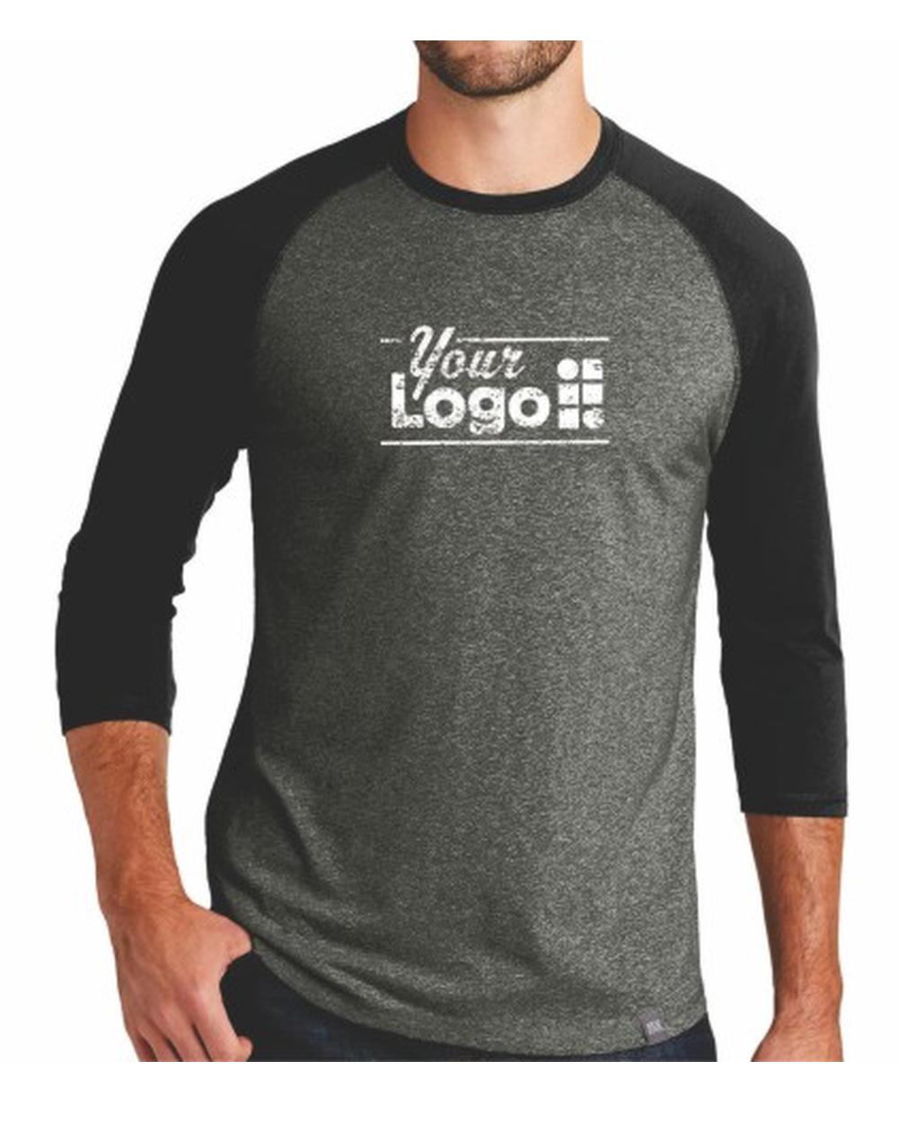 New Era 3/4 Heritage Raglan Custom T-Shirt, color: Black Twist/Black