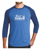 New Era 3/4 Heritage Raglan Custom T-Shirt, color: Royal Heather/Royal
