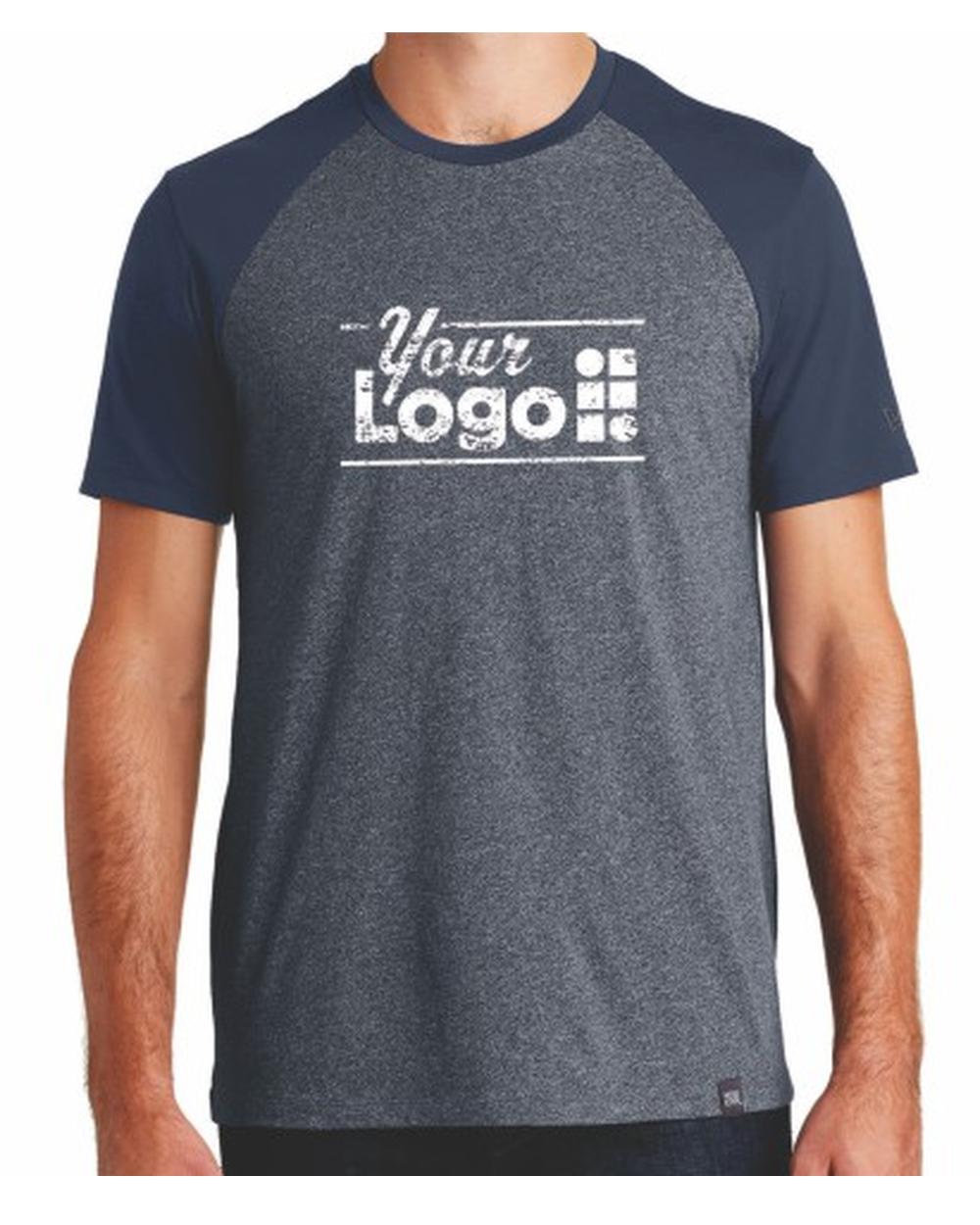 New Era S/S Heritage Varsity Custom T-Shirt, color: True Navy Twist/True Navy