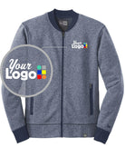 New Era French Terry Baseball-Style Custom Jacket, color: True Navy Twist/True Navy