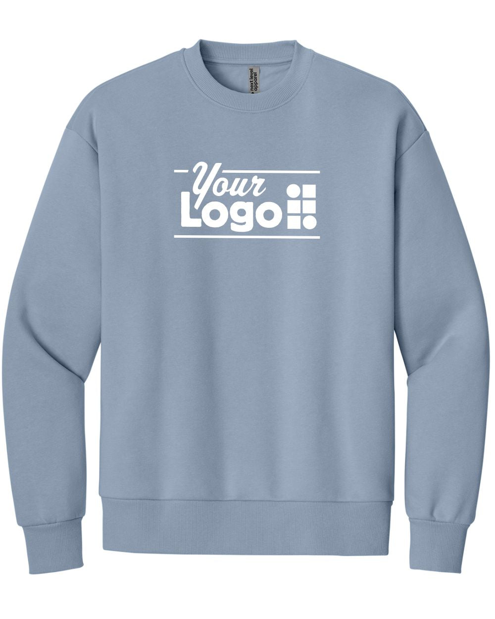 Next Level Apparel Heavyweight Crew Custom Sweatshirt, color: Stonewash Denim