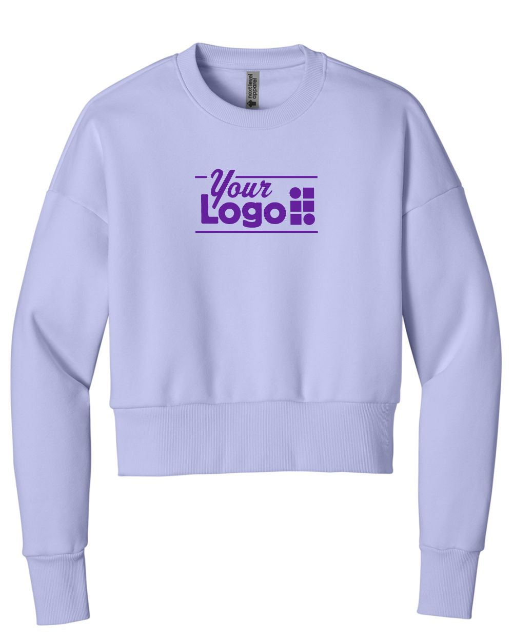 Next Level Apparel Heavyweight Crew Custom Sweatshirt, color: Lavender