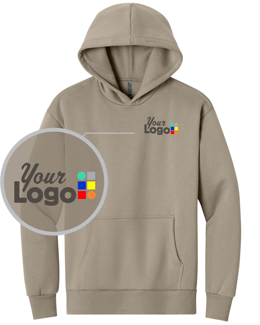 Next Level Apparel Heavyweight Custom Hoodie, color: Tan