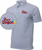 Oobe S/S Charley Striped Performance Custom Golf Shirt, color: Navy/White Stripe
