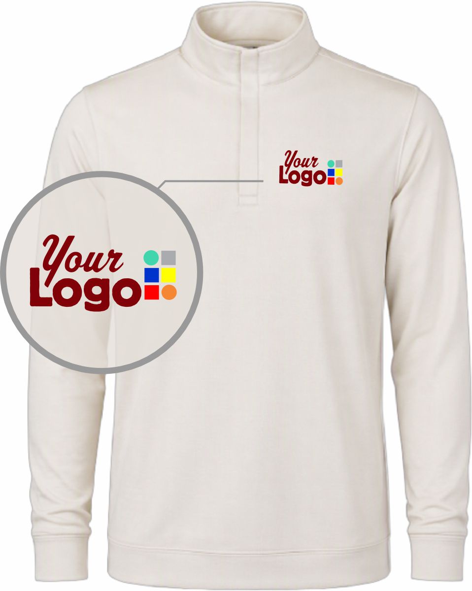 Oobe Slater Heathered  1/4-Zip Custom Pullover, color: Silver Birch