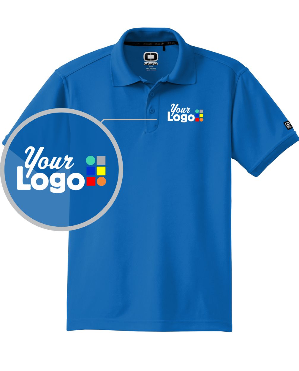 Ogio S/S Pique Custom Golf Shirt, color: Electric Blue