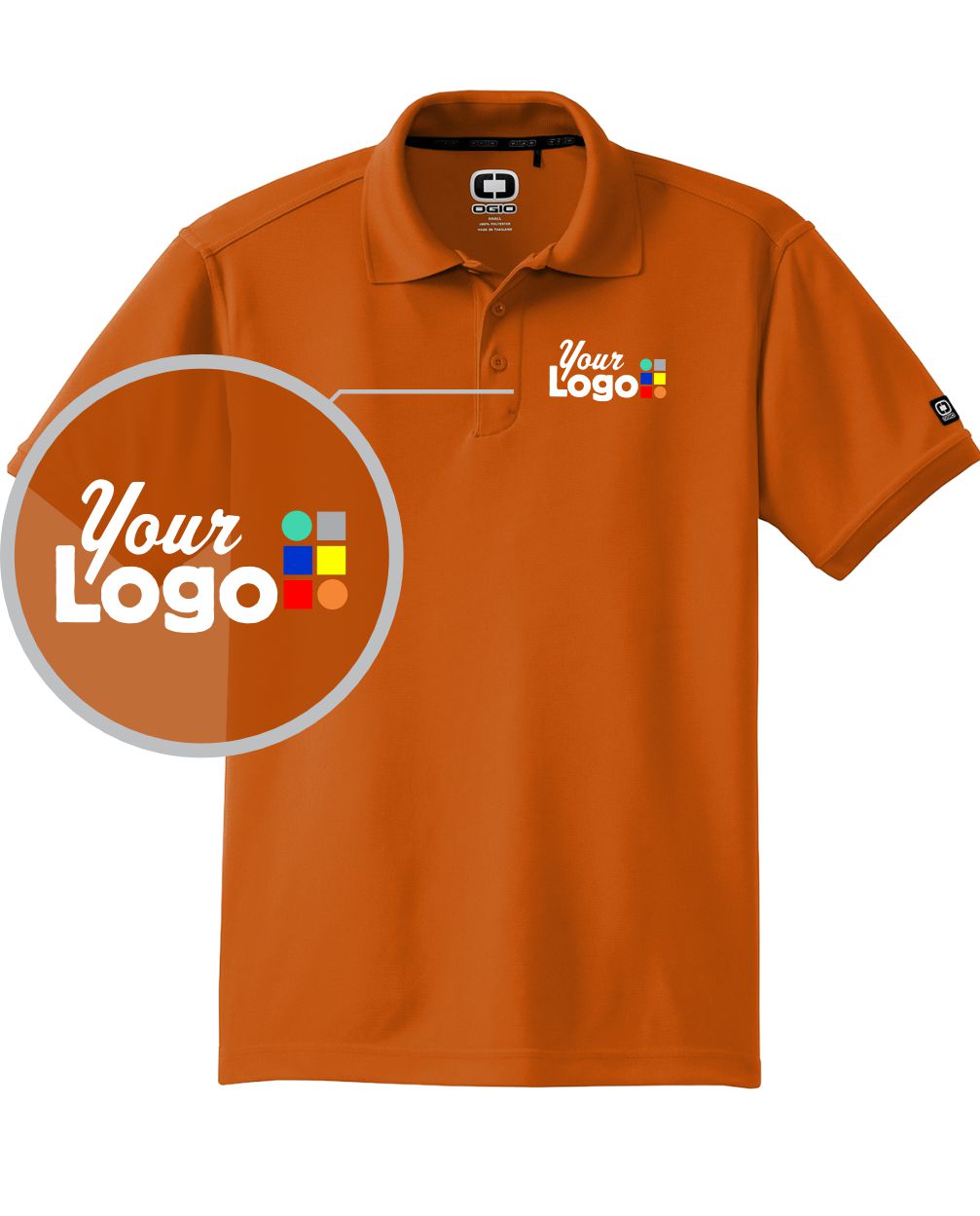 Ogio S/S Pique Custom Golf Shirt, color: Flare Orange