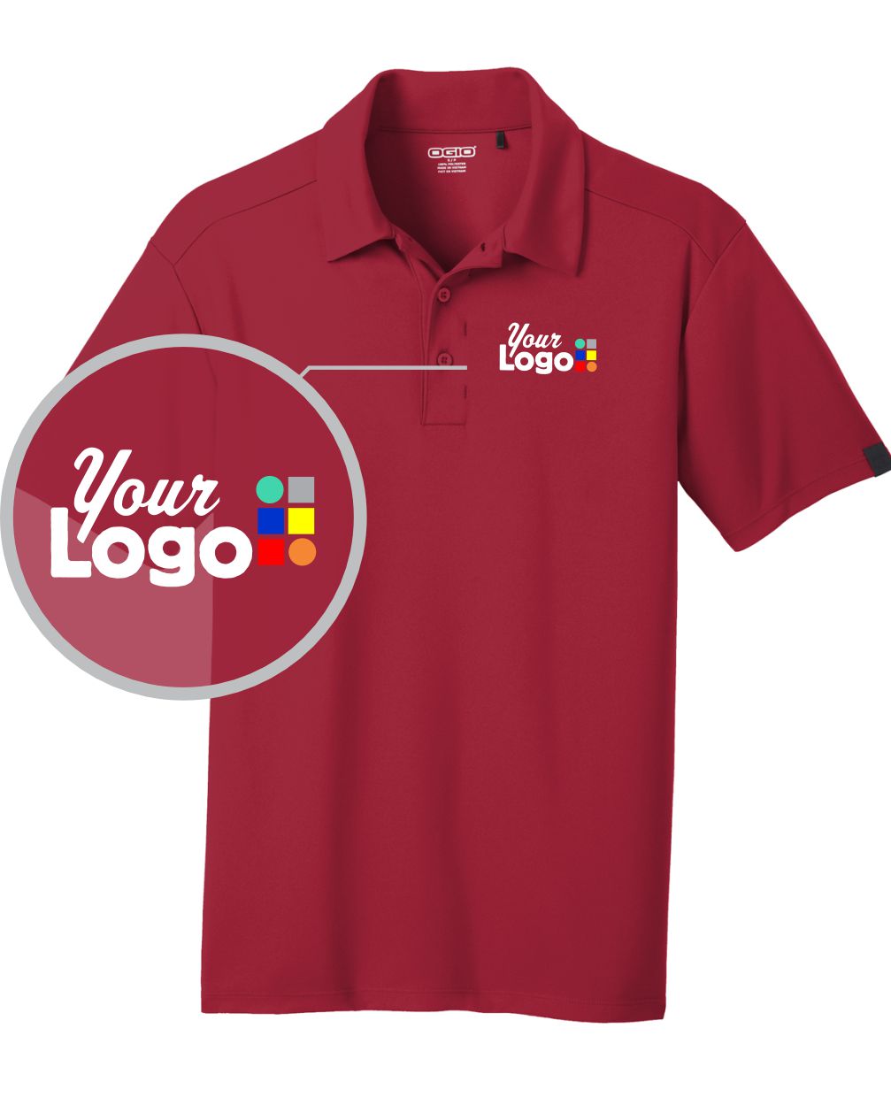Ogio S/S Framework Custom Golf Shirt, color: Signal Red