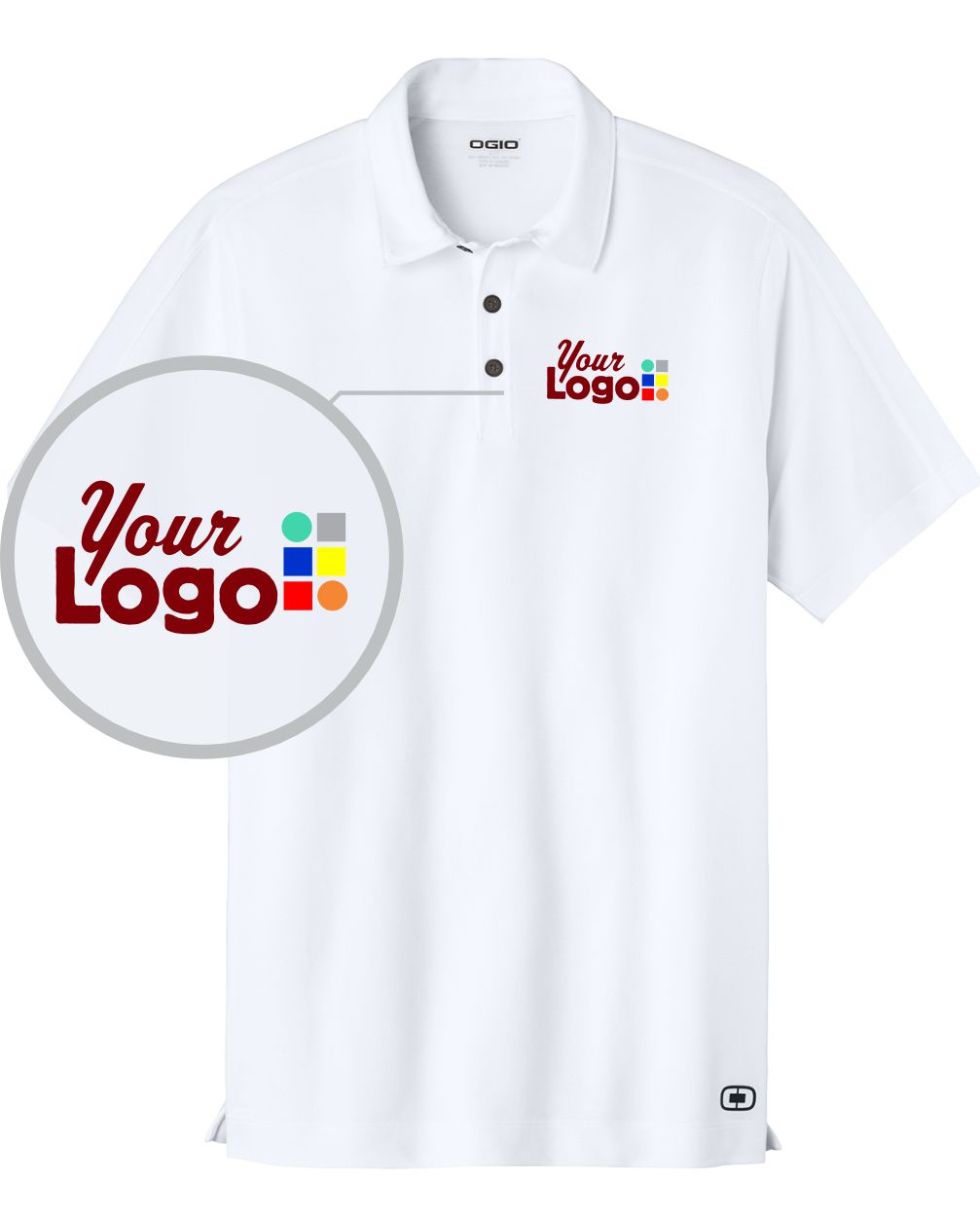 Ogio S/S Onyx Custom Golf Shirt, color: White