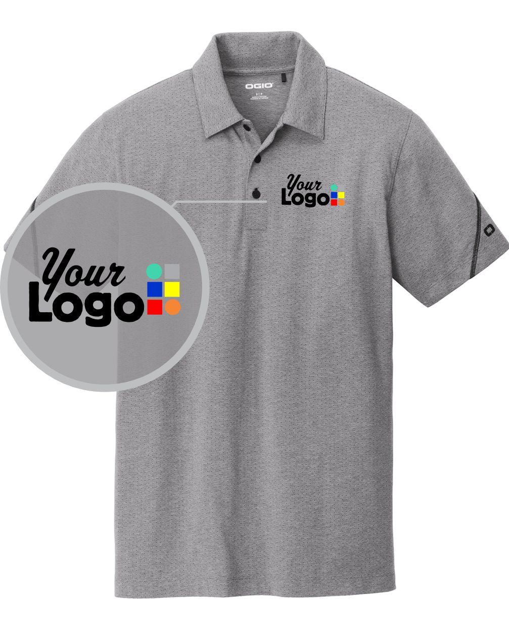 Ogio S/S Tread Custom Golf Shirt, color: Grey Heather