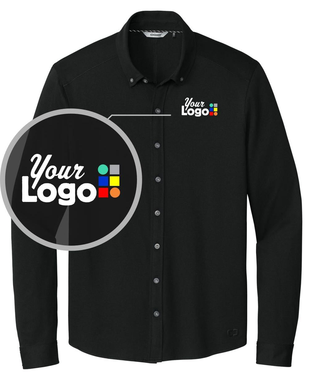 Ogio L/S Code Stretch Custom Shirt, color: Blacktop