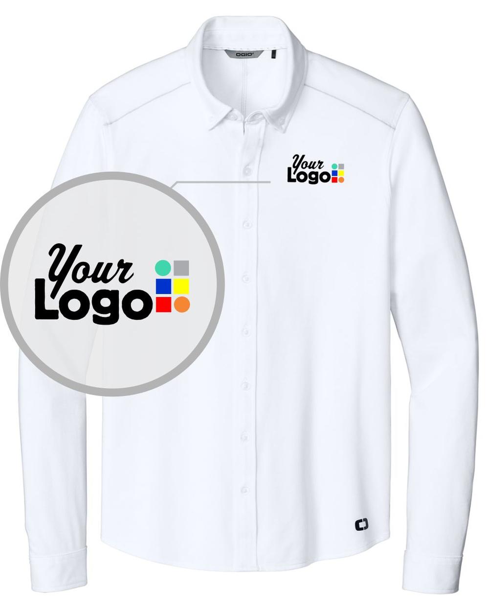 Ogio L/S Code Stretch Custom Shirt, color: Bright White