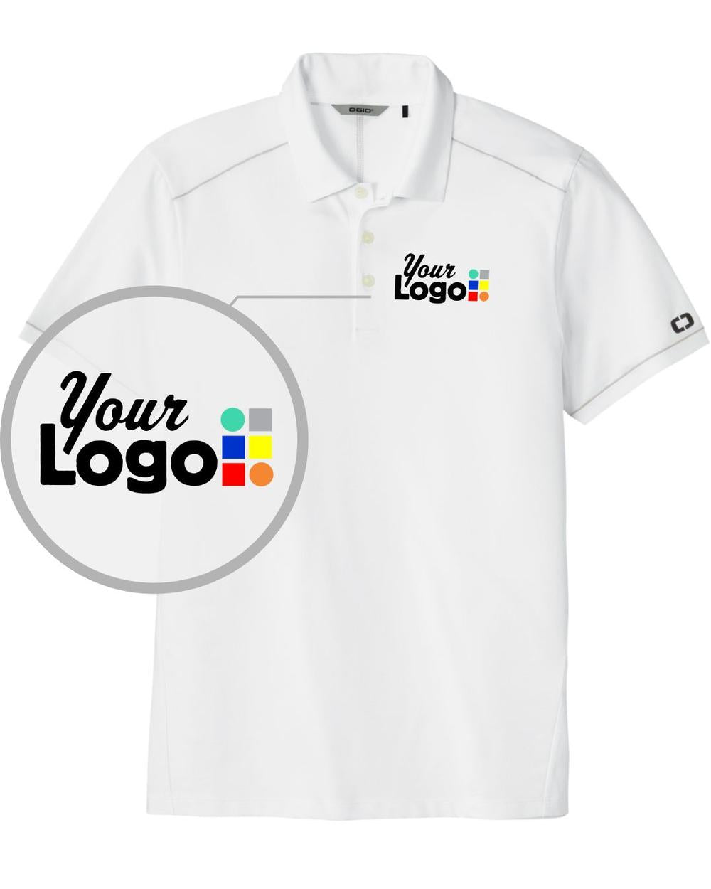 Ogio S/S Code Stretch Custom Golf Shirt, color: Bright White