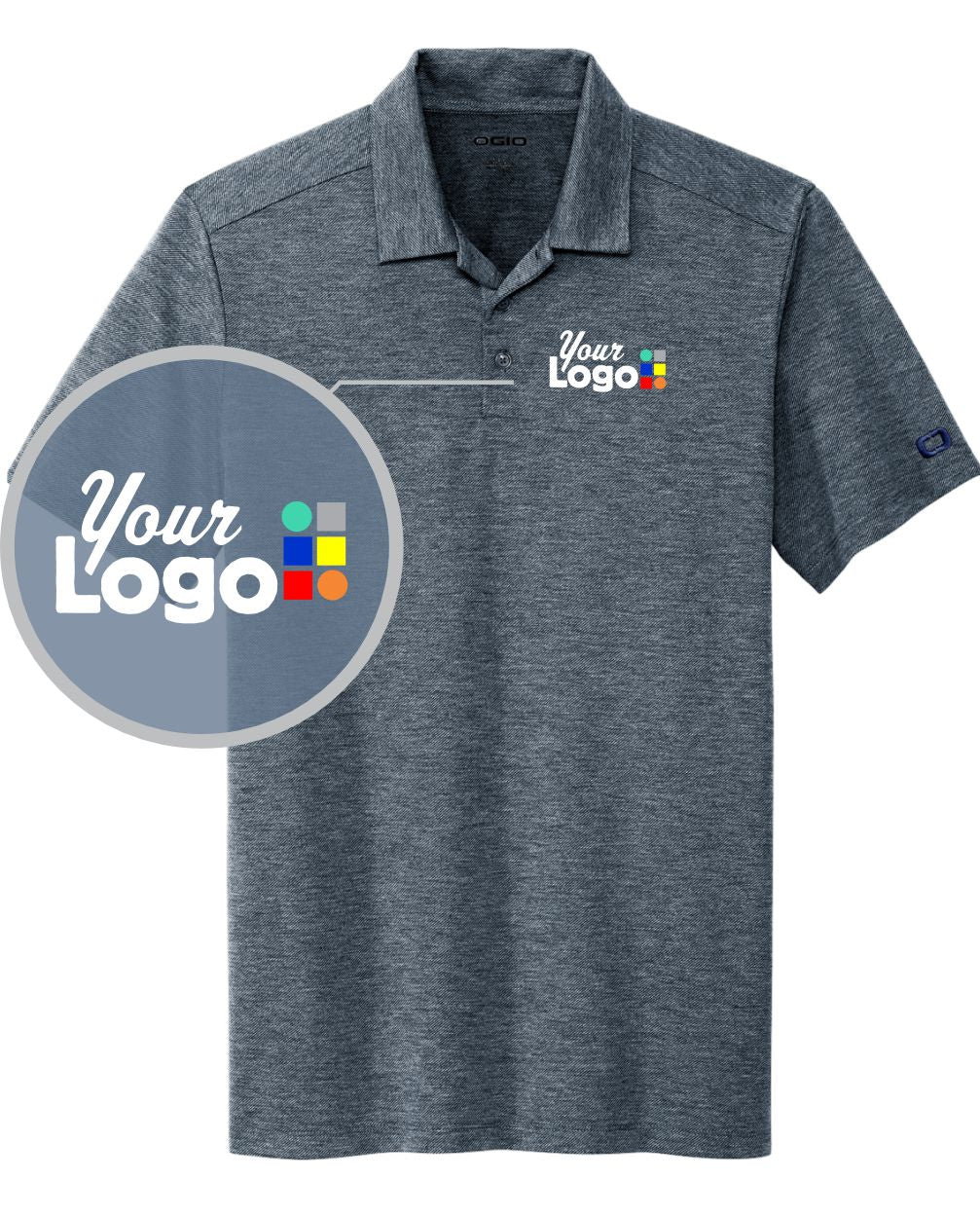 Ogio S/S Evolution Custom Golf Shirt, color: River Blue Navy