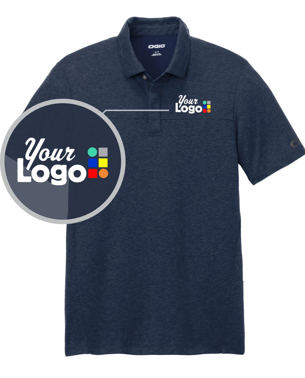 Ogio S/S Command Custom Golf Shirt, color: River Blue Navy