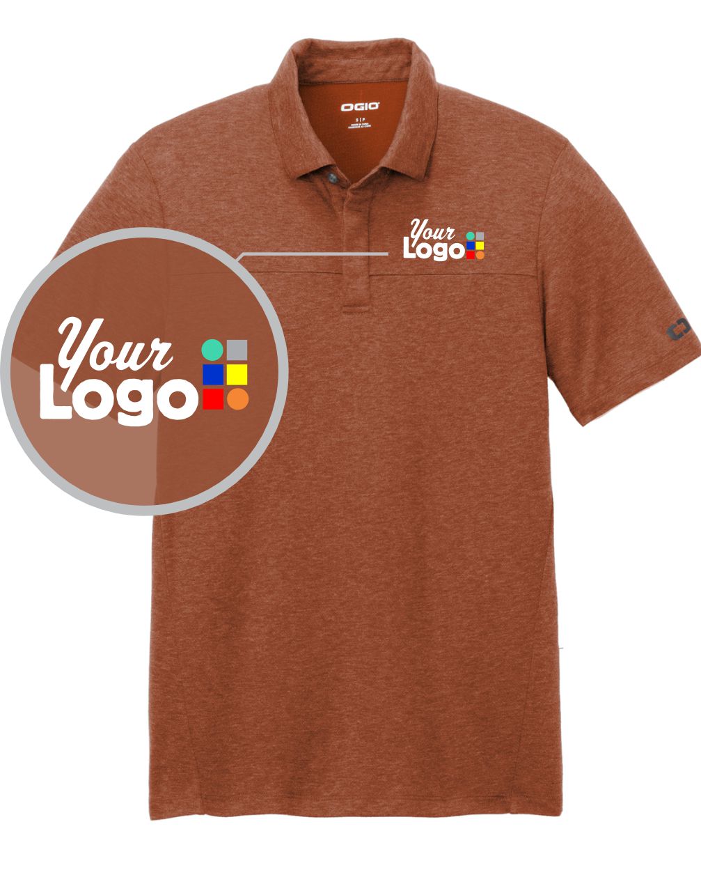Ogio S/S Command Custom Golf Shirt, color: Deep Rust