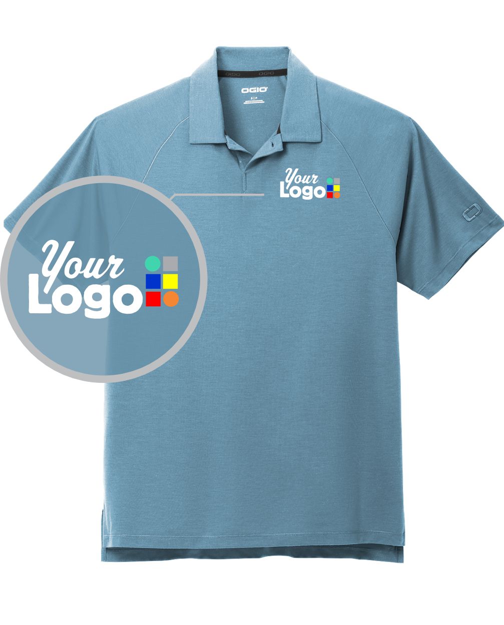 Ogio S/S Motion Custom Golf Shirt, color: Blue Mist