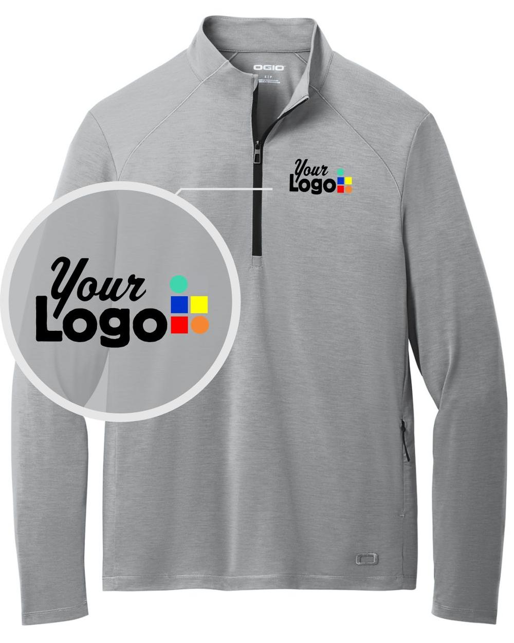 Ogio Motion 1/4 Zip Custom Pullover, color: Greystone