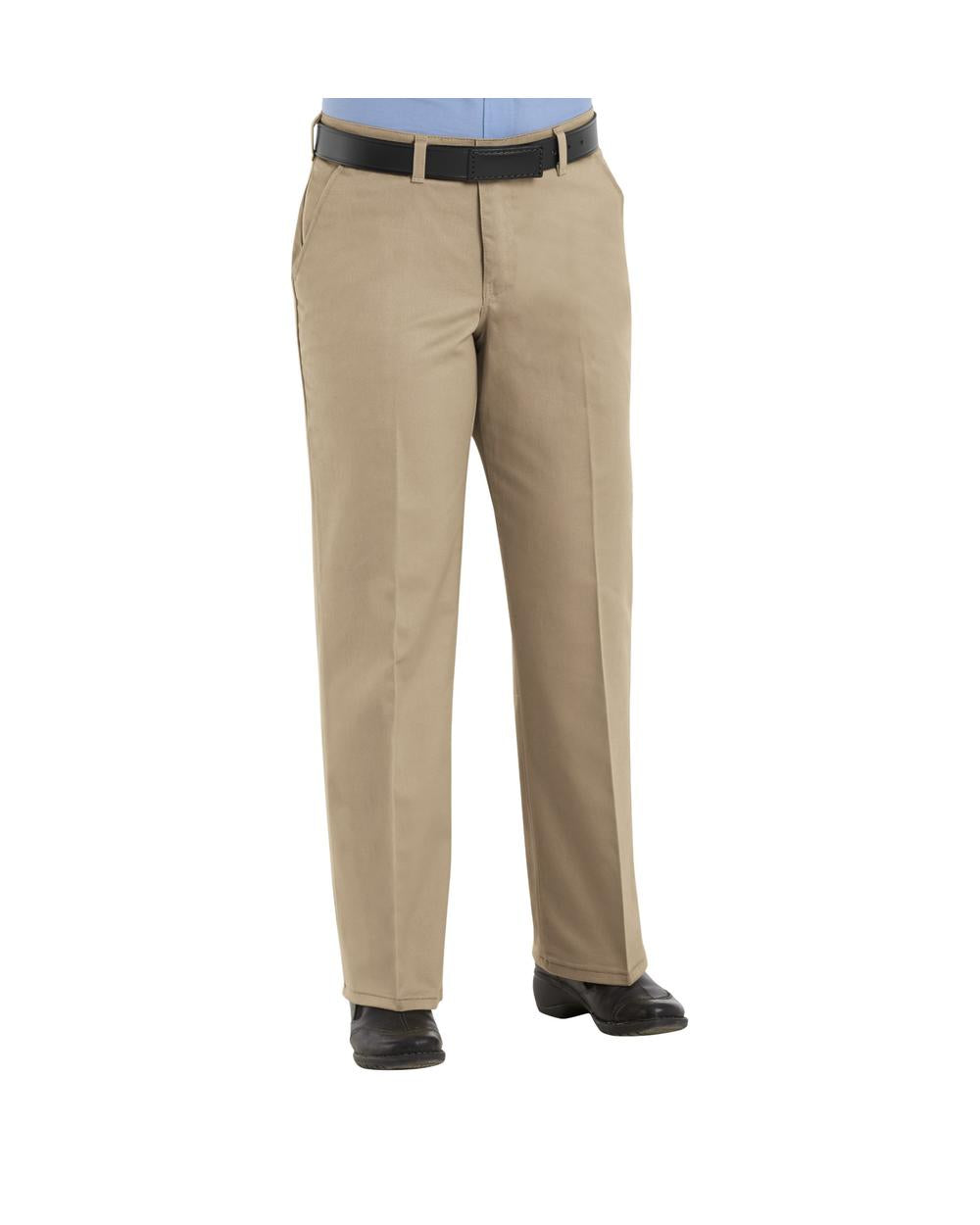 RedKap Women's Plain-Front Cotton Work Pant, color: Khaki