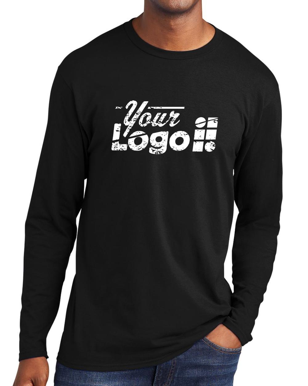 Port & Company L/S Fan Favorite Custom T-Shirt, color: Jet Black