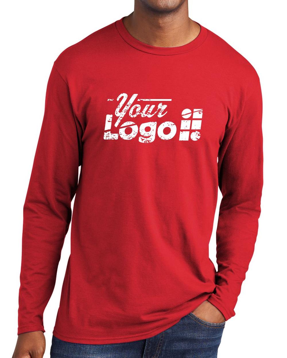 Port & Company L/S Fan Favorite Custom T-Shirt, color: Bright Red