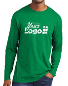 Port & Company L/S Fan Favorite Custom T-Shirt, color: Athletic Kelly