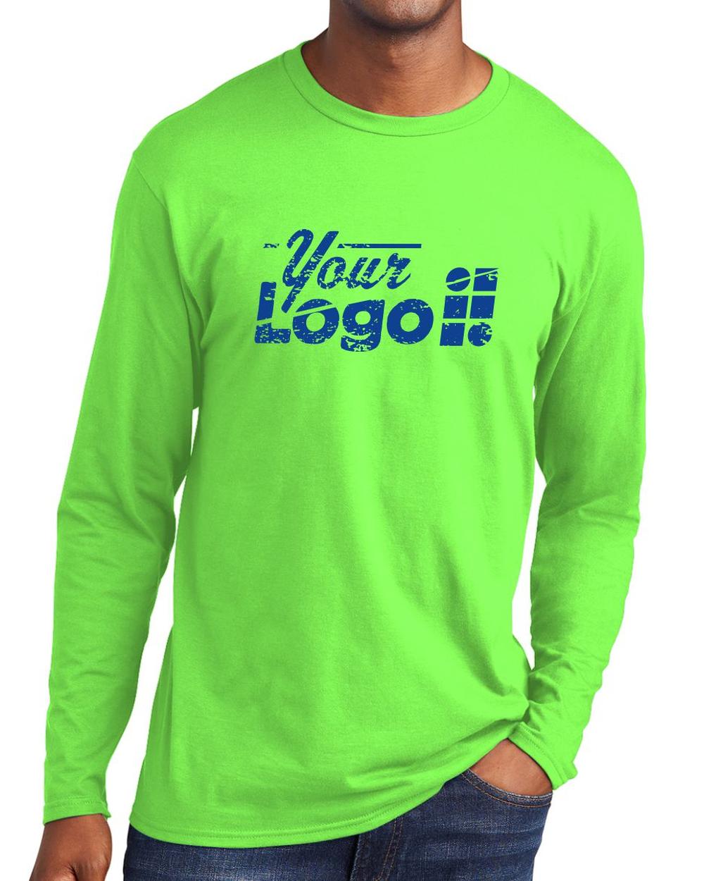 Port & Company L/S Fan Favorite Custom T-Shirt, color: Flash Green