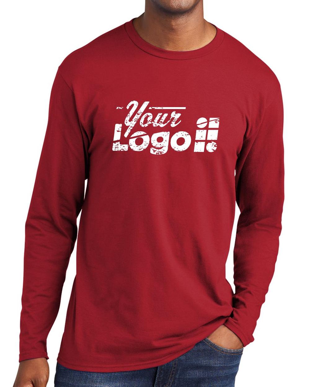 Port & Company L/S Fan Favorite Custom T-Shirt, color: Team Cardinal