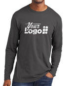 Port & Company L/S Fan Favorite Custom T-Shirt, color: Charcoal