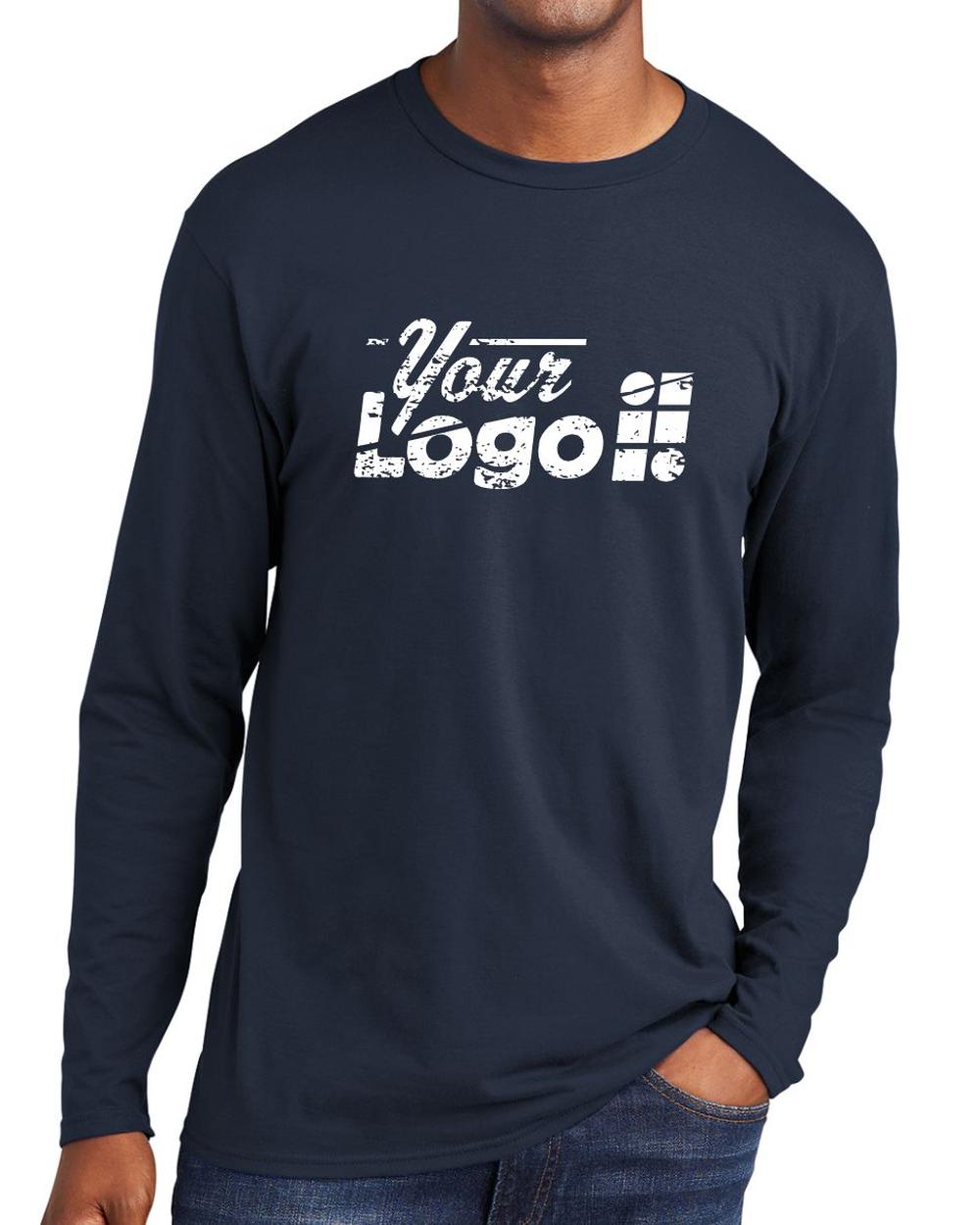 Port & Company L/S Fan Favorite Custom T-Shirt, color: Deep Navy
