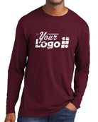 Port & Company L/S Fan Favorite Custom T-Shirt, color: Athletic Maroon