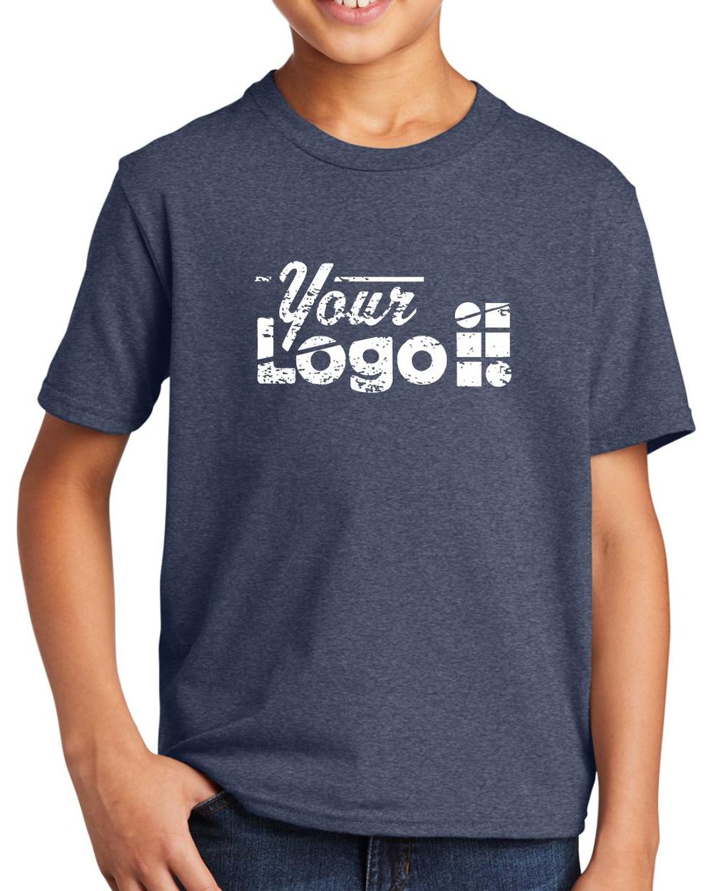 Port & Company S/S Fan Favorite Custom T-Shirt, color: Heather Navy