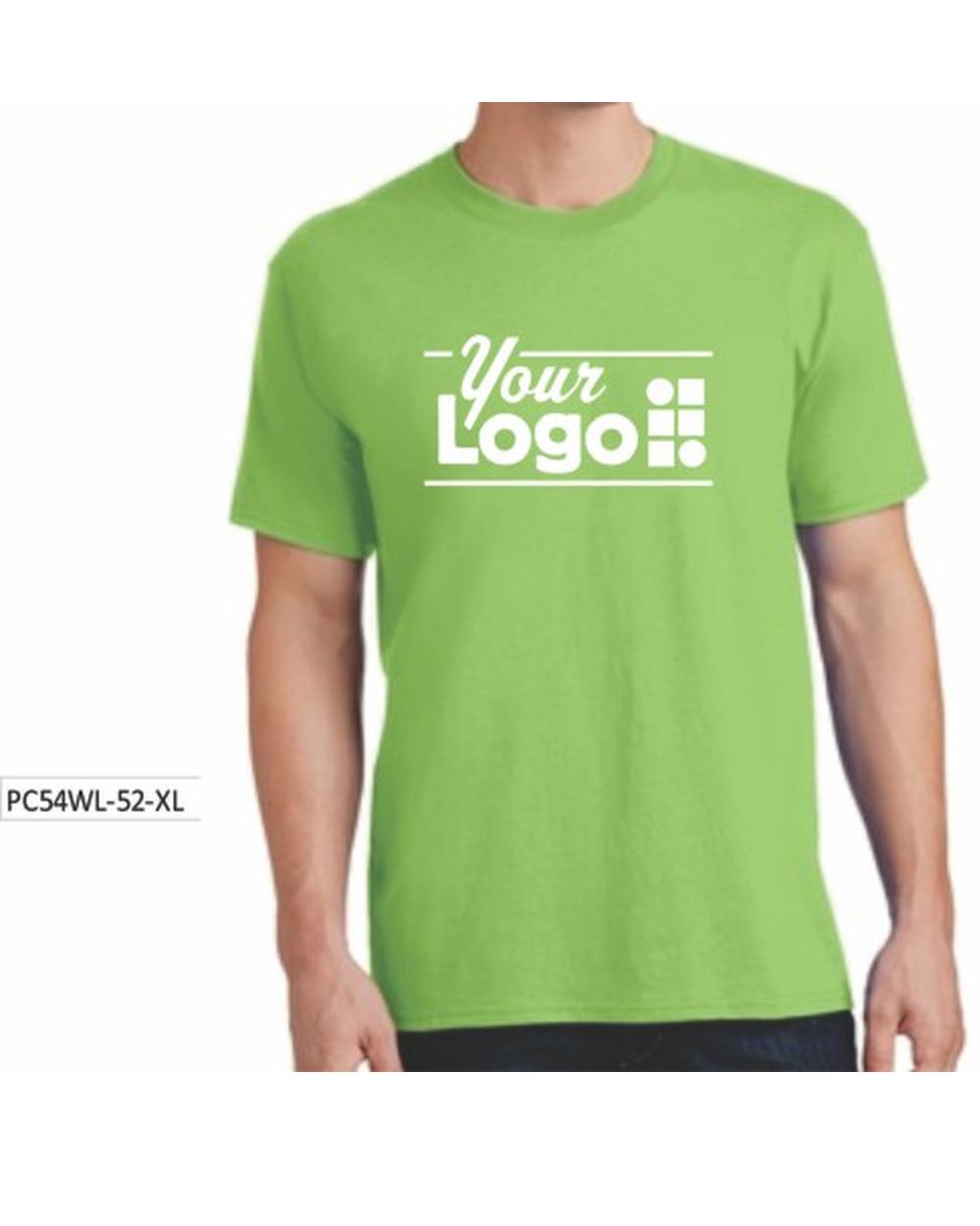 Port & Company S/S Core Cotton Custom T-Shirt, color: Lime